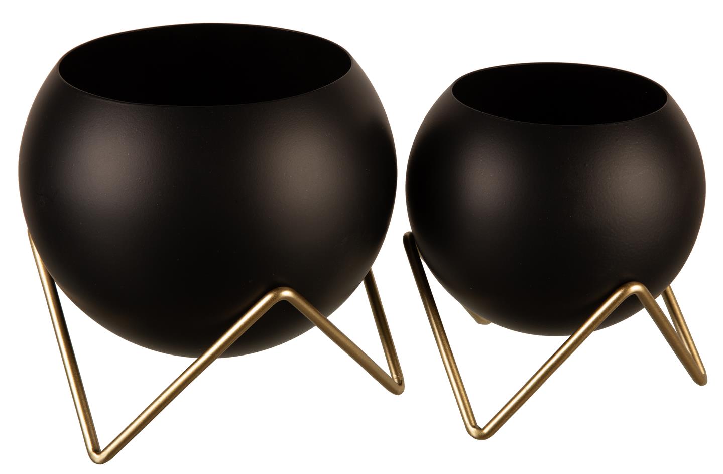 Skål m/stativ sort/gull Dia:11/14cm